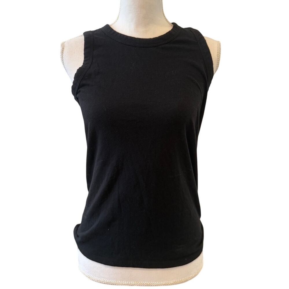 J Crew Tie Back Muscle Tank Top Black S